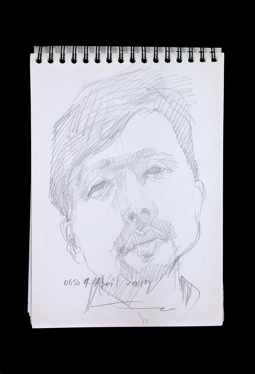 Contemporary artist SHINTAKU Tomoni's 2017/4/4 Self-portrait or pencil drawing