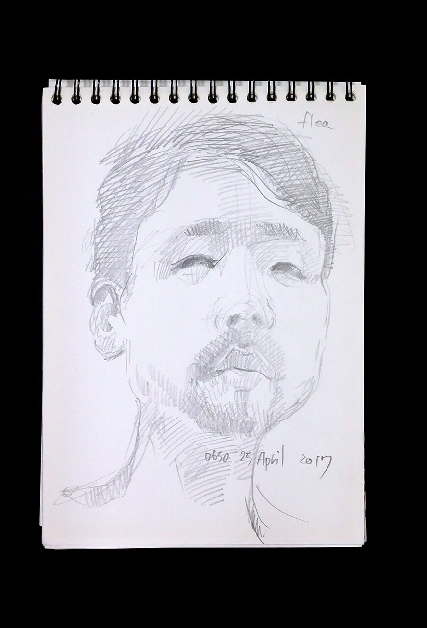 Contemporary artist SHINTAKU Tomoni's 2017/4/25 Self-portrait or pencil drawing