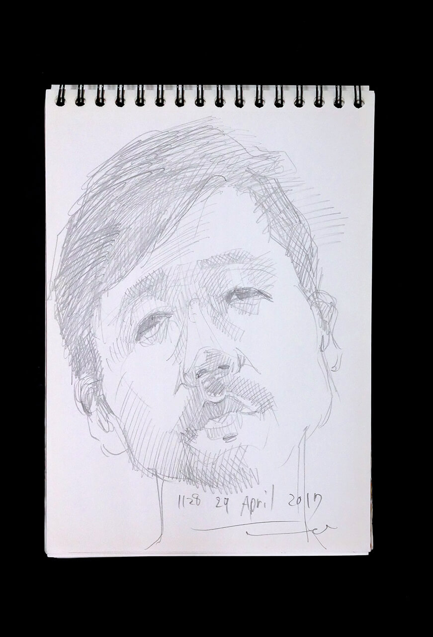 Contemporary artist SHINTAKU Tomoni's 2017/4/29 Self-portrait or pencil drawing