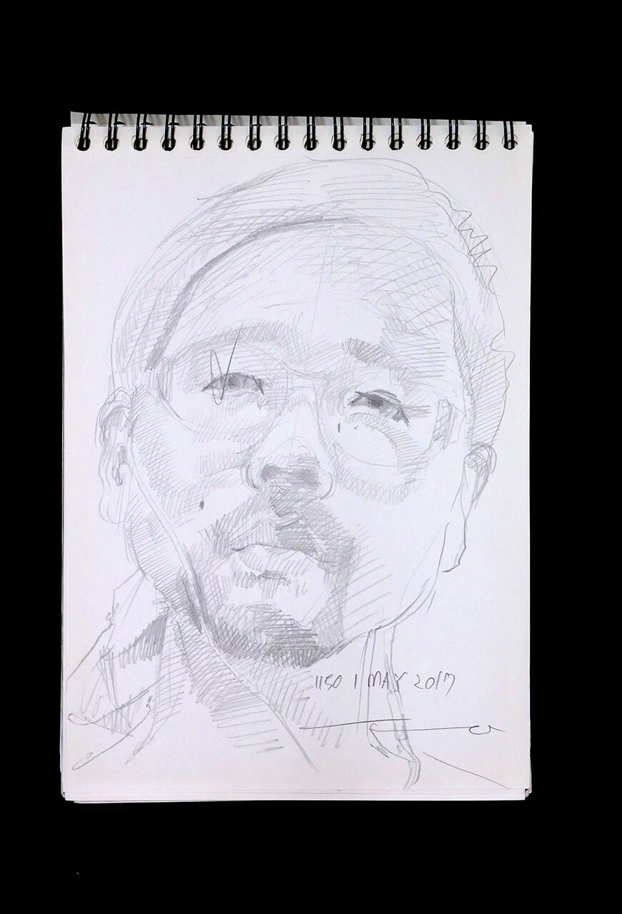 Contemporary artist SHINTAKU Tomoni's 2017/5/1 Self-portrait or pencil drawing