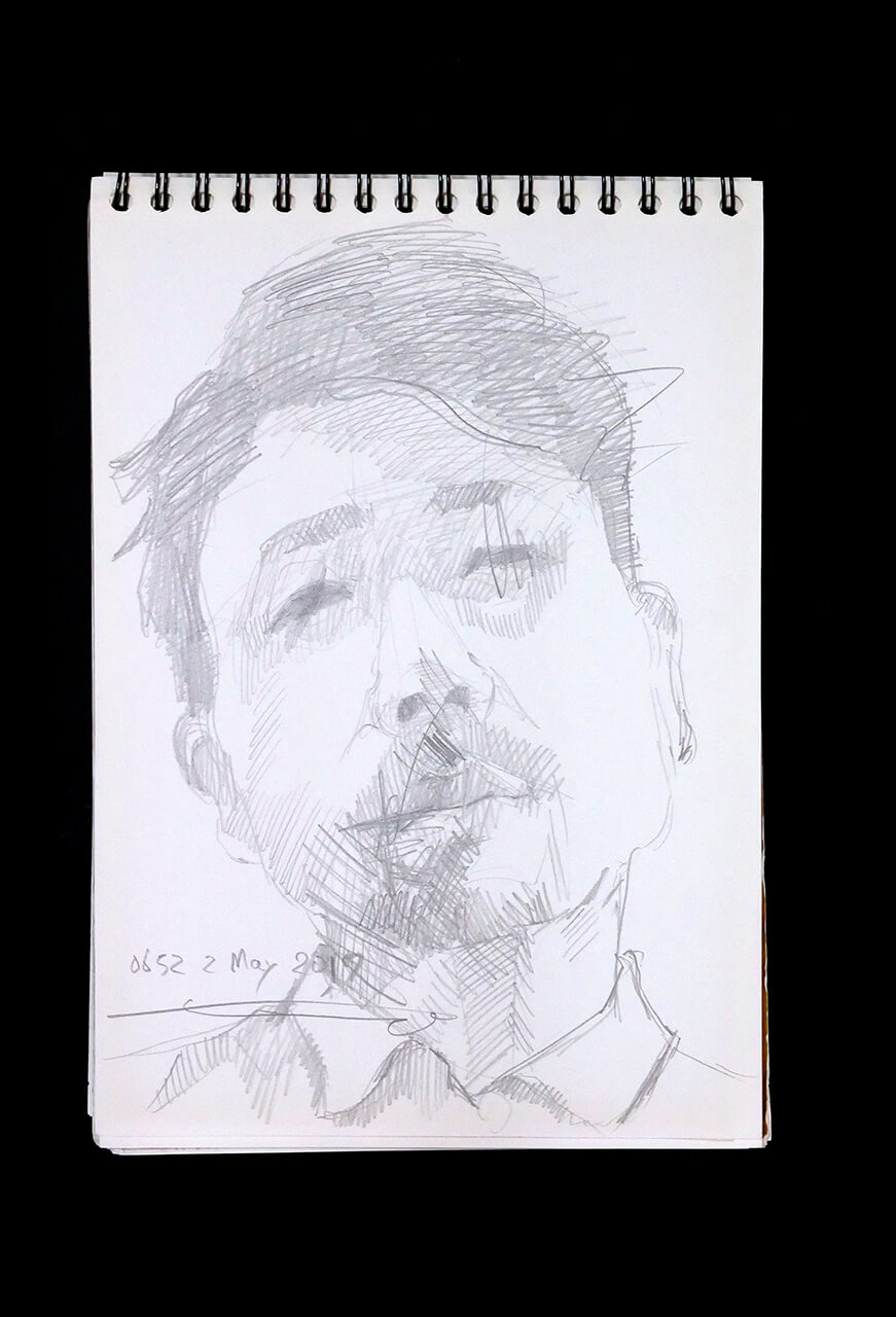 Contemporary artist SHINTAKU Tomoni's 2017/5/2 Self-portrait or pencil drawing