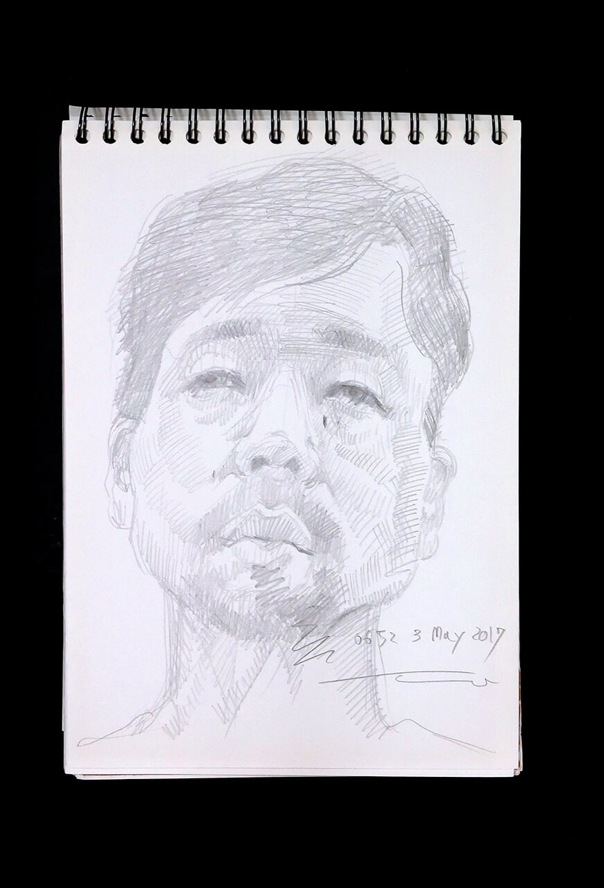 Contemporary artist SHINTAKU Tomoni's 2017/5/3 Self-portrait or pencil drawing