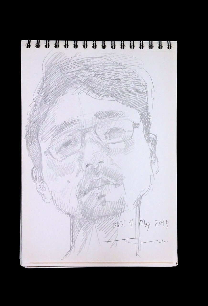 Contemporary artist SHINTAKU Tomoni's 2017/5/4 Self-portrait or pencil drawing