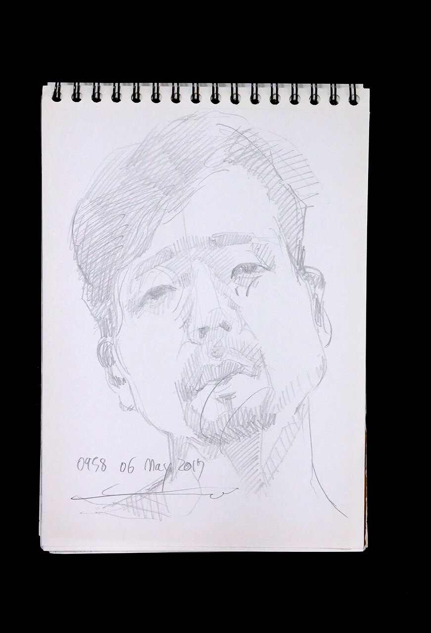 Contemporary artist SHINTAKU Tomoni's 2017/5/6 Self-portrait or pencil drawing