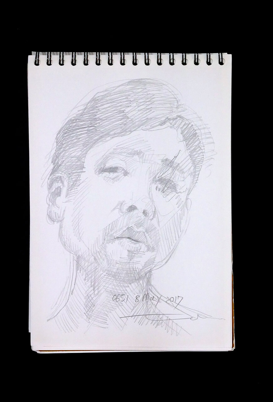 Contemporary artist SHINTAKU Tomoni's 2017/5/8 Self-portrait or pencil drawing