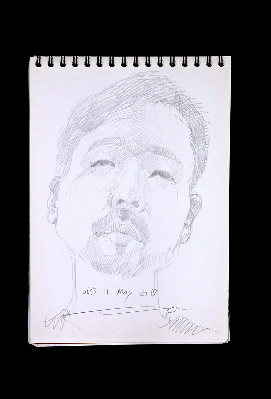 Contemporary artist SHINTAKU Tomoni's 2017/5/11 Self-portrait or pencil drawing