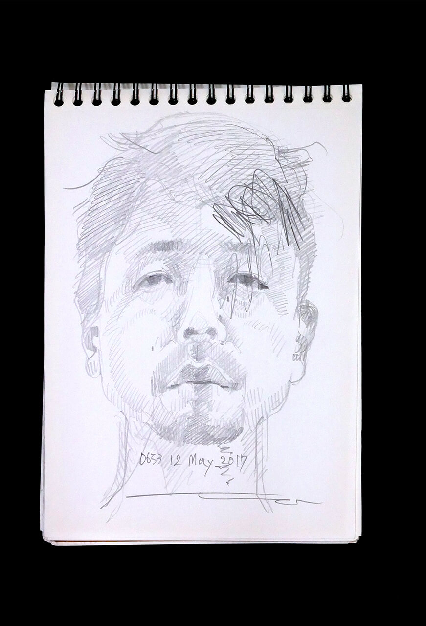 Contemporary artist SHINTAKU Tomoni's 2017/5/12 Self-portrait or pencil drawing