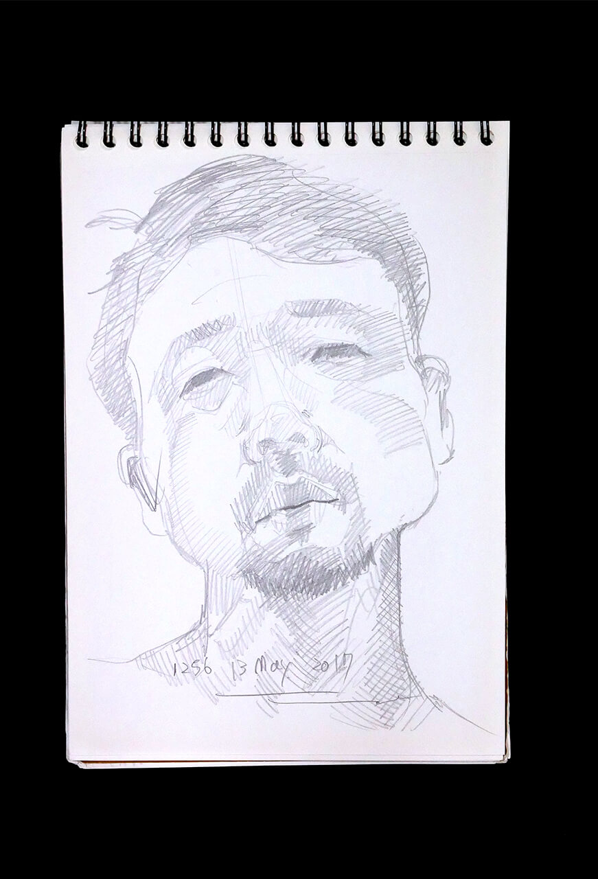 Contemporary artist SHINTAKU Tomoni's 2017/5/13 Self-portrait or pencil drawing
