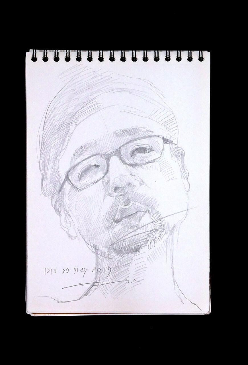 Contemporary artist SHINTAKU Tomoni's 2017/5/20 Self-portrait or pencil drawing