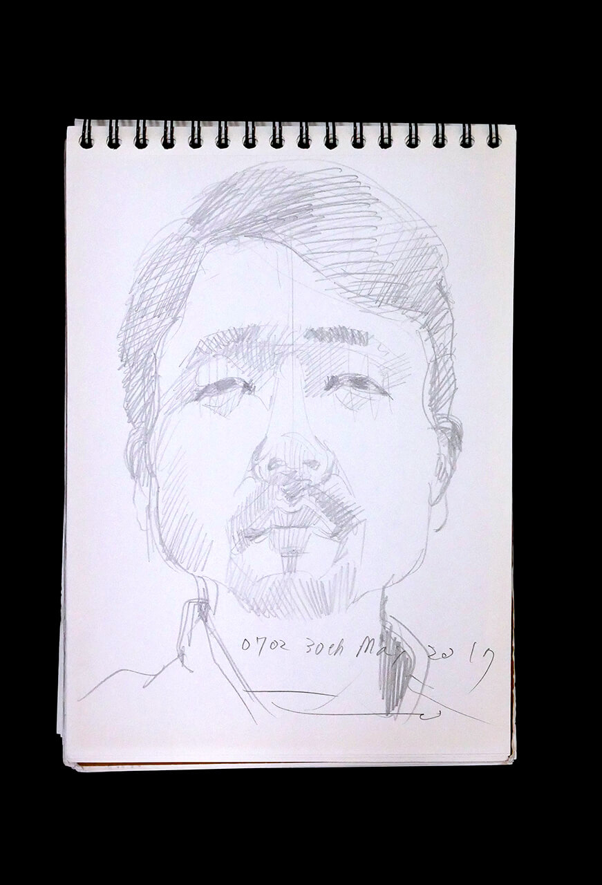 Contemporary artist SHINTAKU Tomoni's 2017/5/30 Self-portrait or pencil drawing