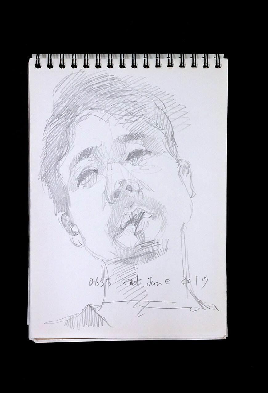 Contemporary artist SHINTAKU Tomoni's 2017/6/2 Self-portrait or pencil drawing