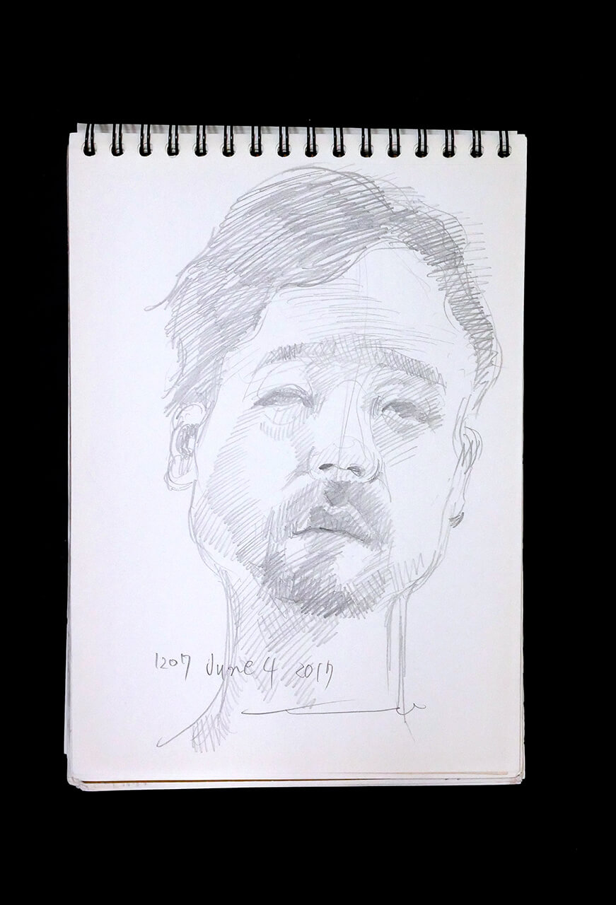 Contemporary artist SHINTAKU Tomoni's 2017/6/4 Self-portrait or pencil drawing