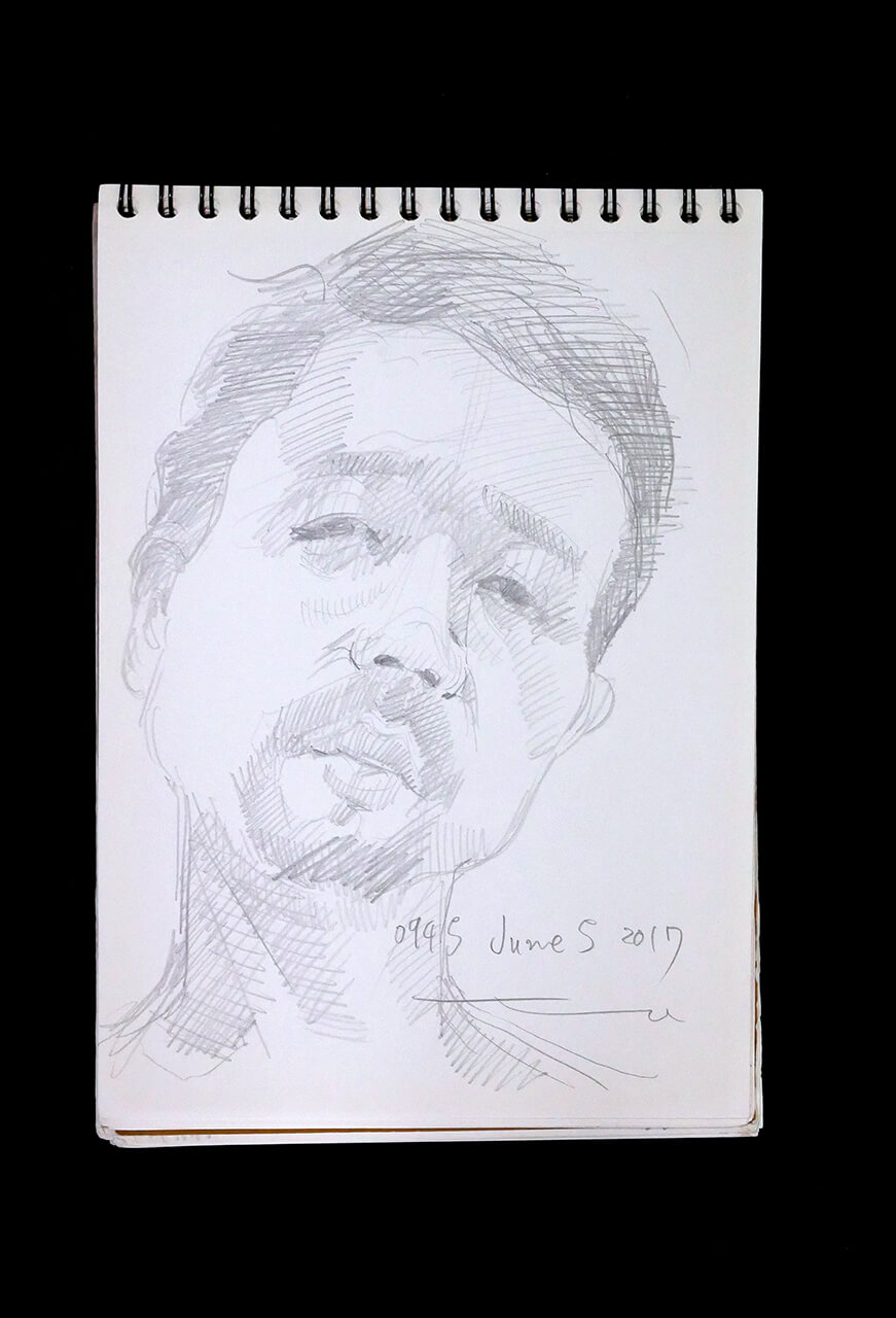 Contemporary artist SHINTAKU Tomoni's 2017/6/5 Self-portrait or pencil drawing