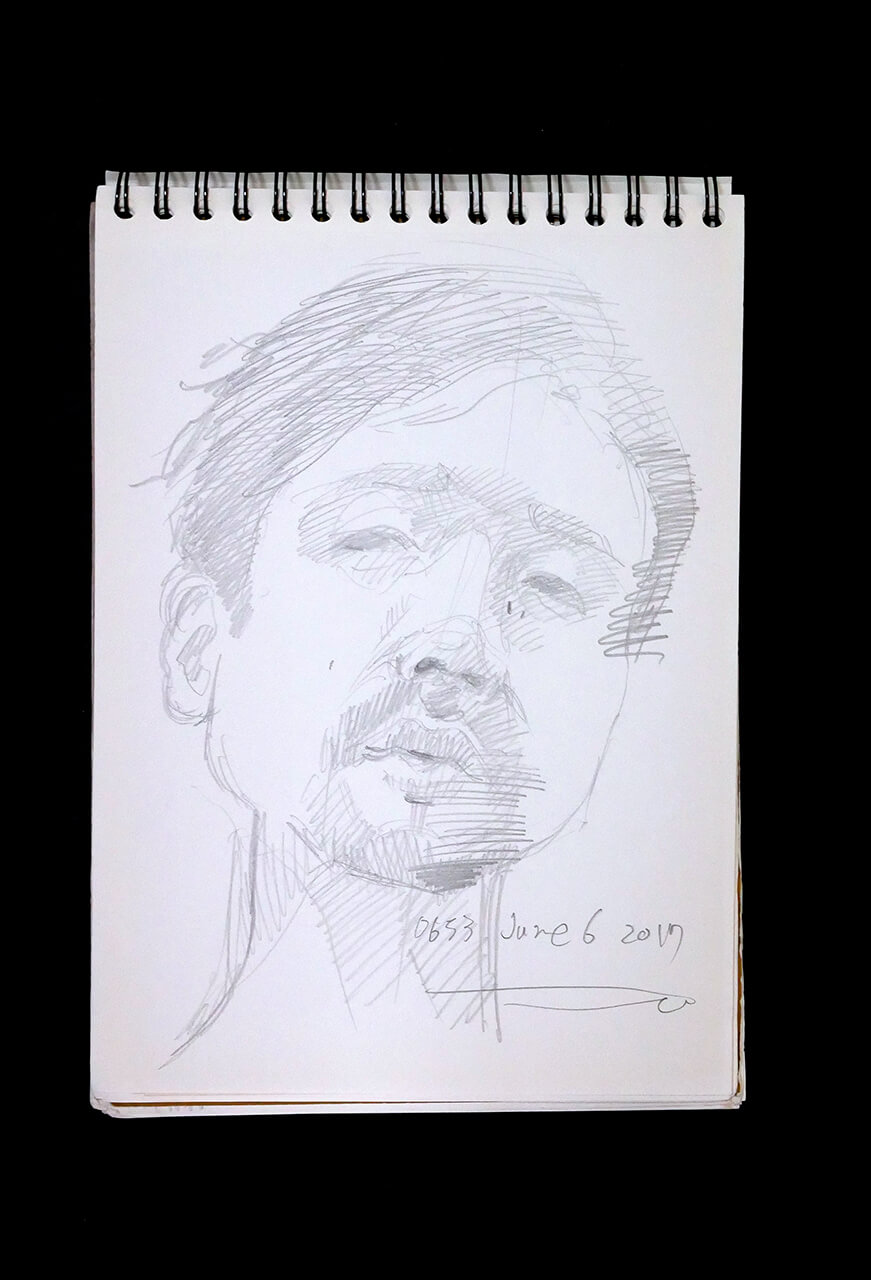Contemporary artist SHINTAKU Tomoni's 2017/6/6 Self-portrait or pencil drawing