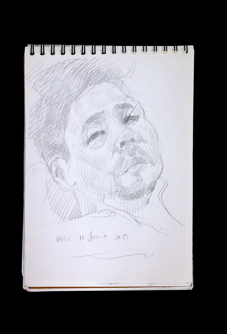 Contemporary artist SHINTAKU Tomoni's 2017/6/10 Self-portrait or pencil drawing