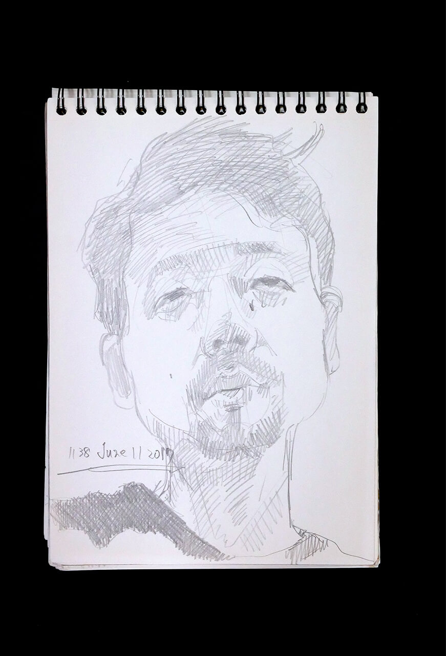 Contemporary artist SHINTAKU Tomoni's 2017/6/11 Self-portrait or pencil drawing