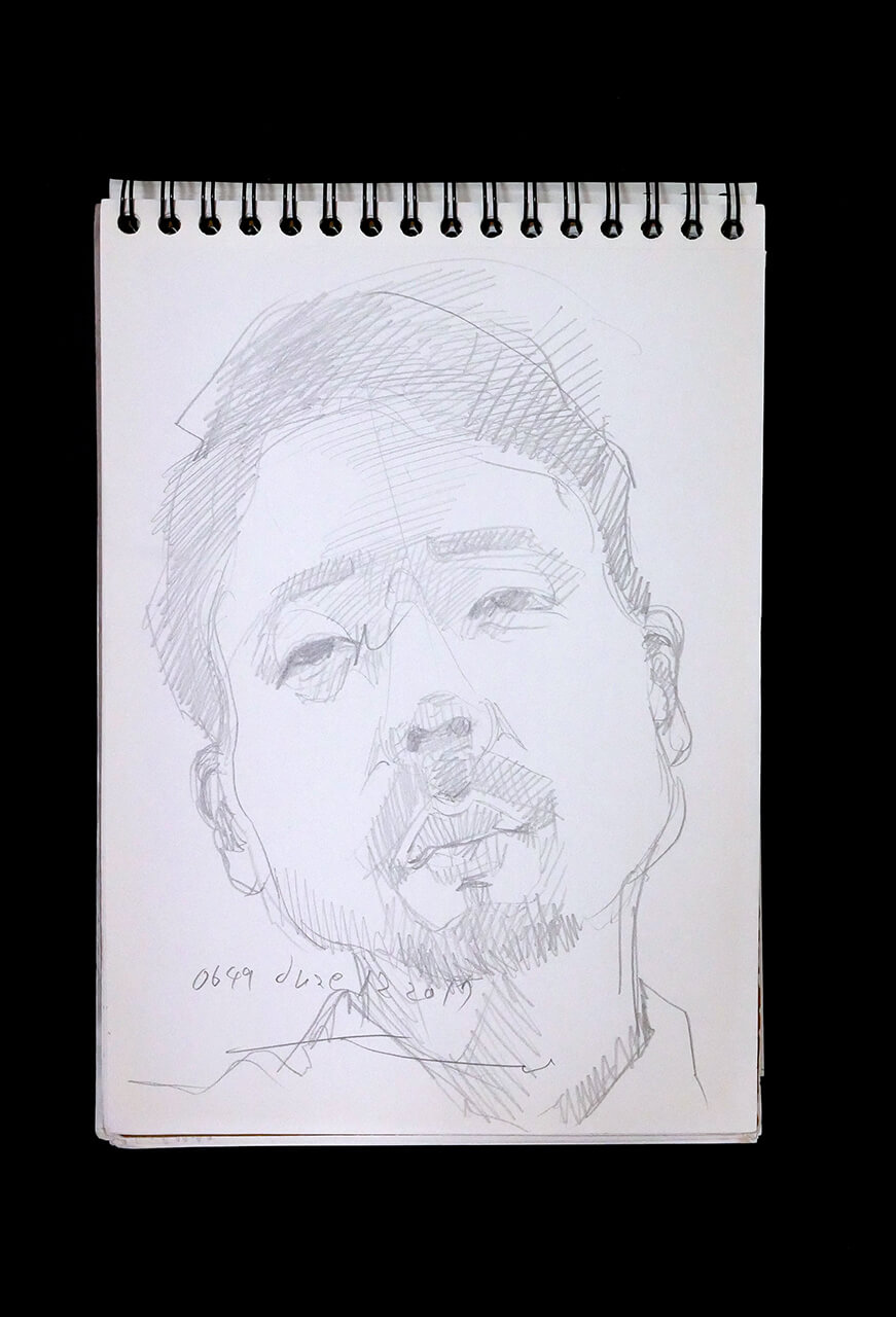 Contemporary artist SHINTAKU Tomoni's 2017/6/12 Self-portrait or pencil drawing