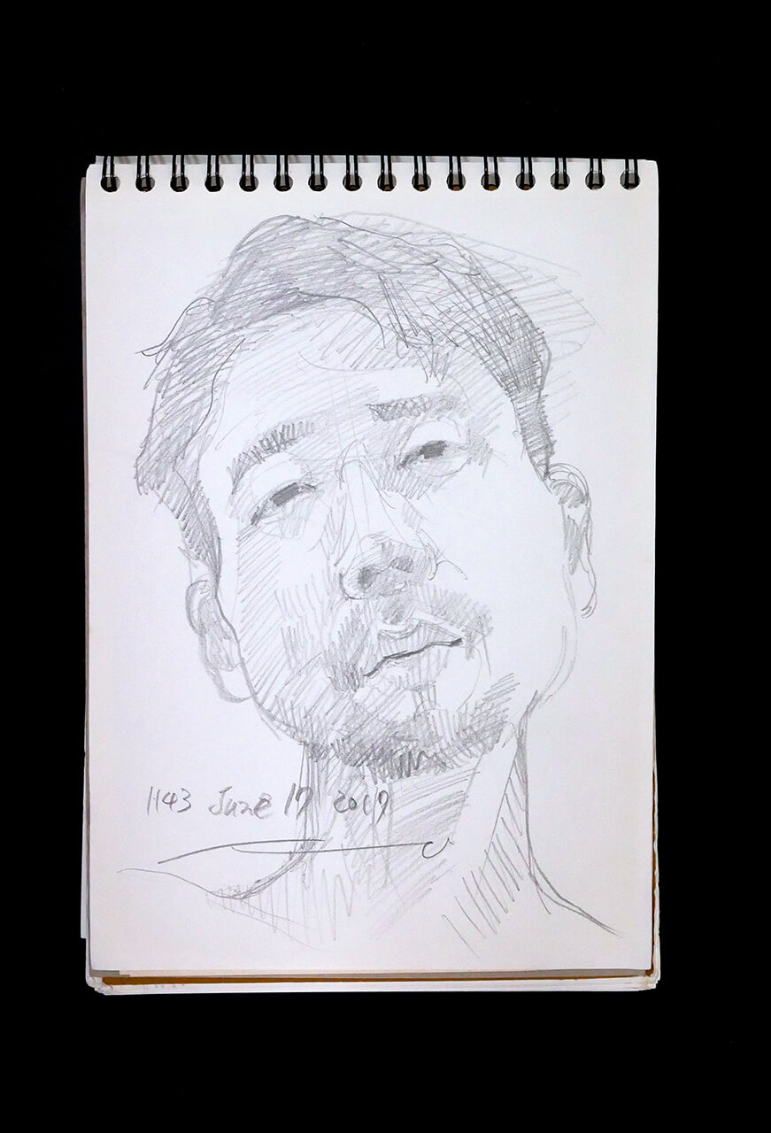 Contemporary artist SHINTAKU Tomoni's 2017/6/17 Self-portrait or pencil drawing