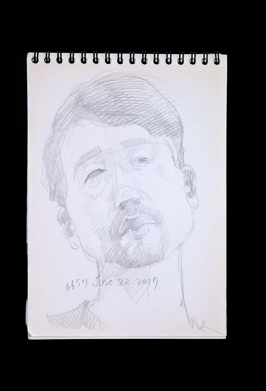 Contemporary artist SHINTAKU Tomoni's 2017/6/22 Self-portrait or pencil drawing