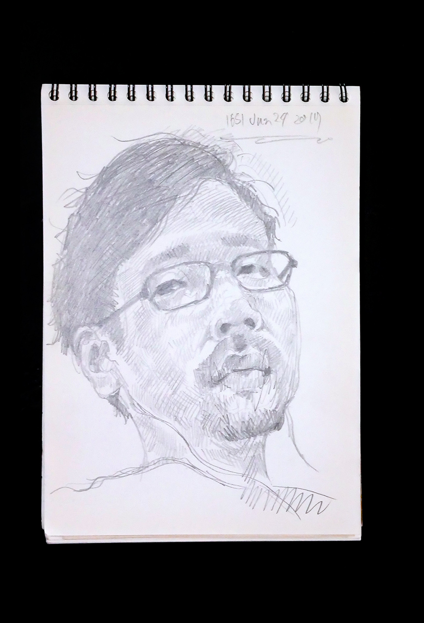 Contemporary artist SHINTAKU Tomoni's 2017/6/24 Self-portrait or pencil drawing