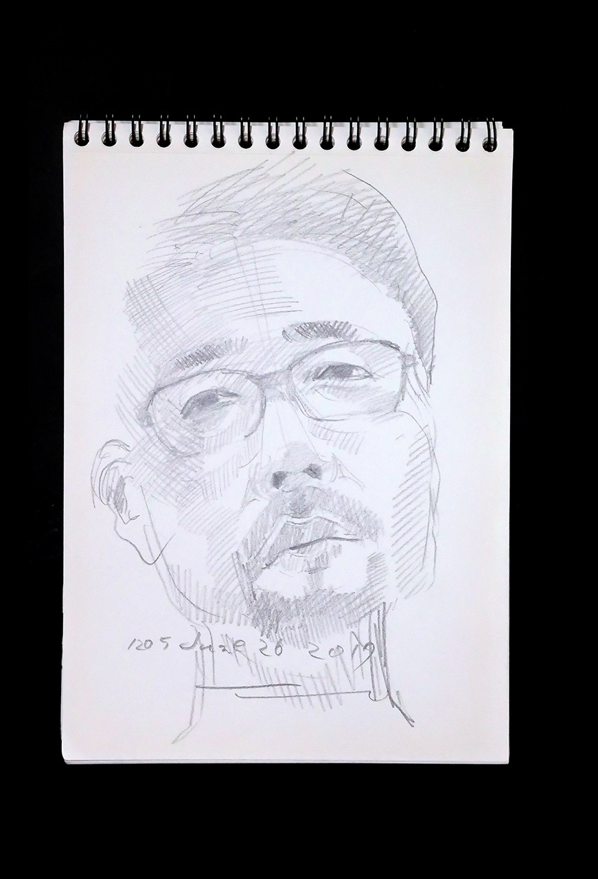 Contemporary artist SHINTAKU Tomoni's 2017/6/26 Self-portrait or pencil drawing