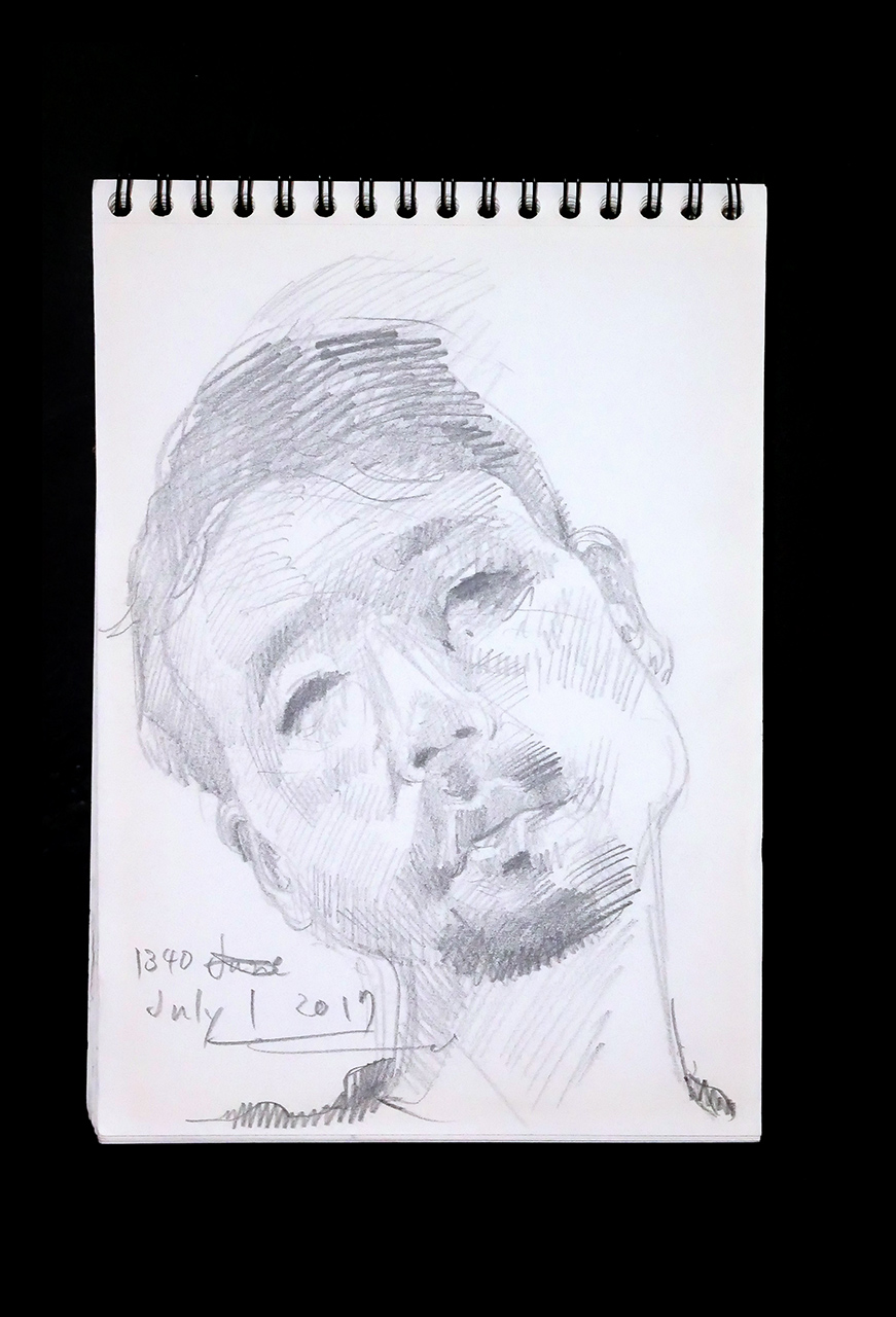 Contemporary artist SHINTAKU Tomoni's 2017/7/1 Self-portrait or pencil drawing