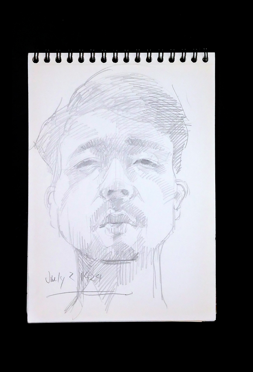 Contemporary artist SHINTAKU Tomoni's 2017/7/2 Self-portrait or pencil drawing