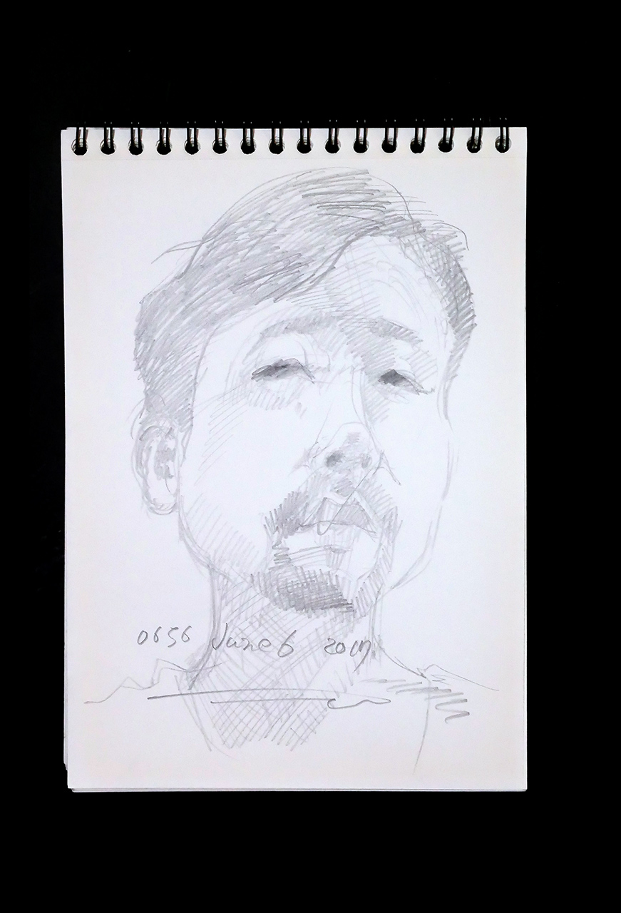 Contemporary artist SHINTAKU Tomoni's 2017/7/6 Self-portrait or pencil drawing