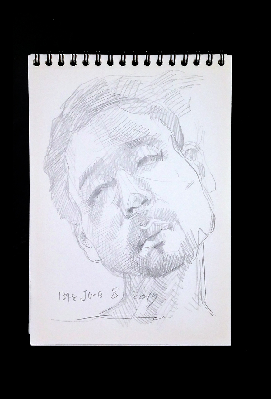 Contemporary artist SHINTAKU Tomoni's 2017/7/8 Self-portrait or pencil drawing