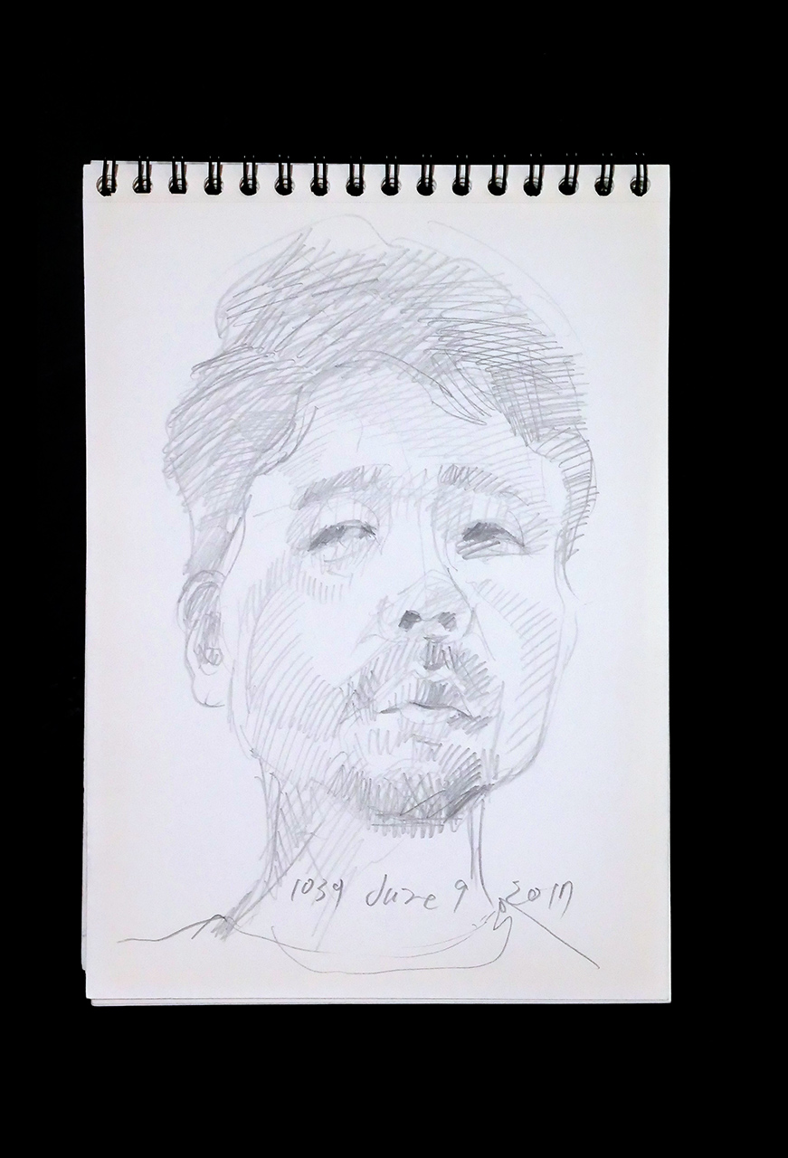 Contemporary artist SHINTAKU Tomoni's 2017/7/9 Self-portrait or pencil drawing