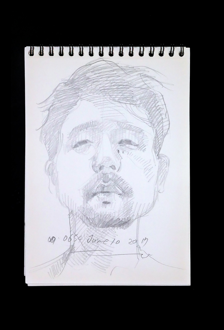 Contemporary artist SHINTAKU Tomoni's 2017/7/10 Self-portrait or pencil drawing