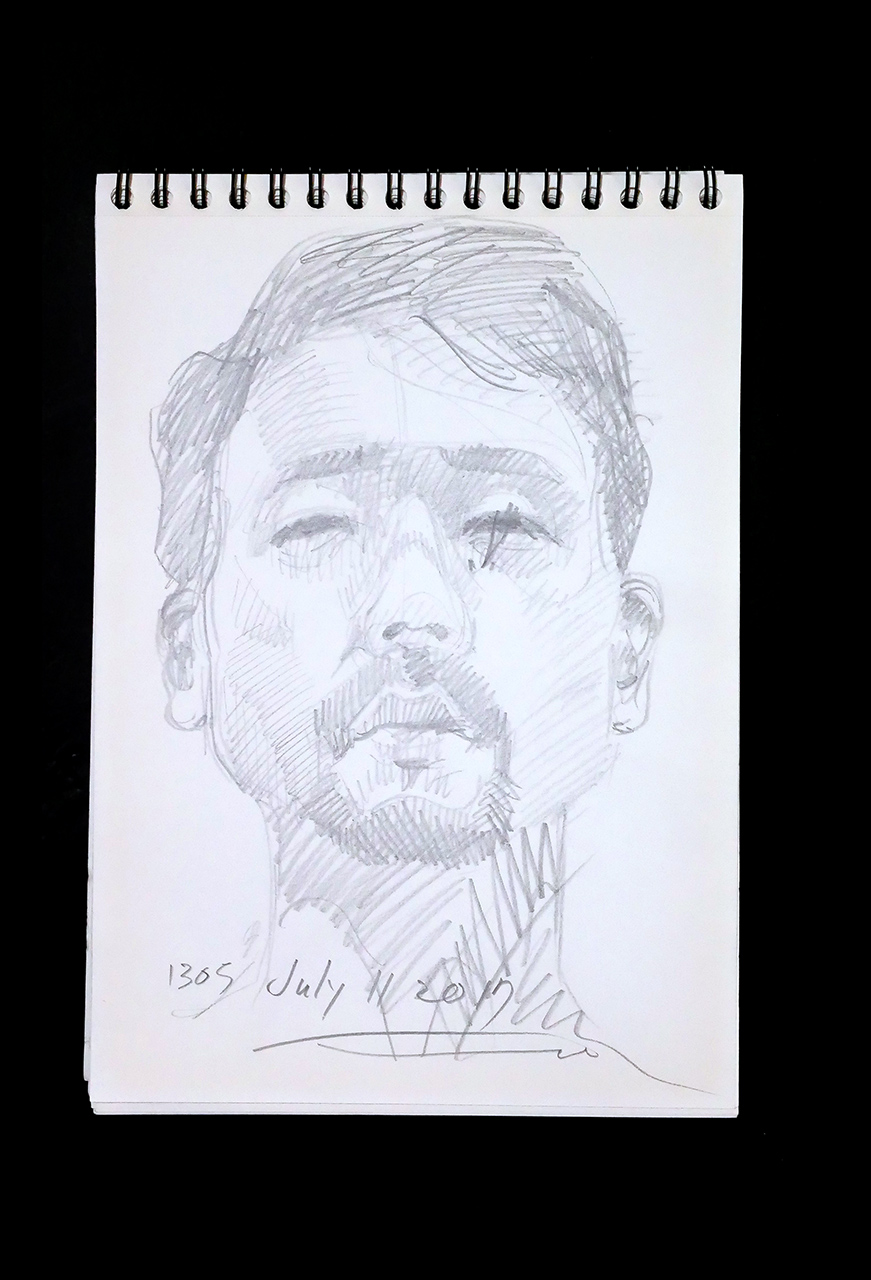 Contemporary artist SHINTAKU Tomoni's 2017/7/11 Self-portrait or pencil drawing
