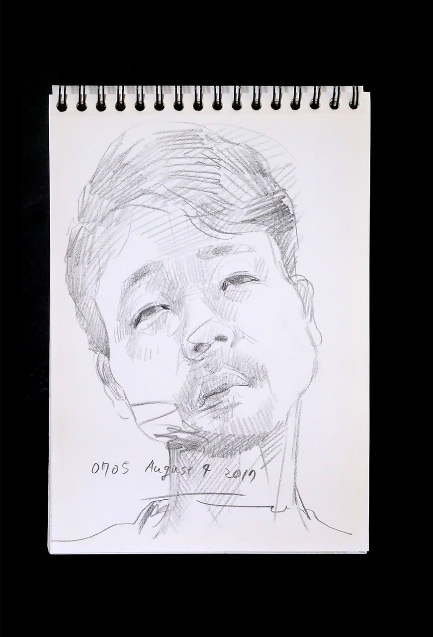 Contemporary artist SHINTAKU Tomoni's 2017/8/4 Self-portrait or pencil drawing