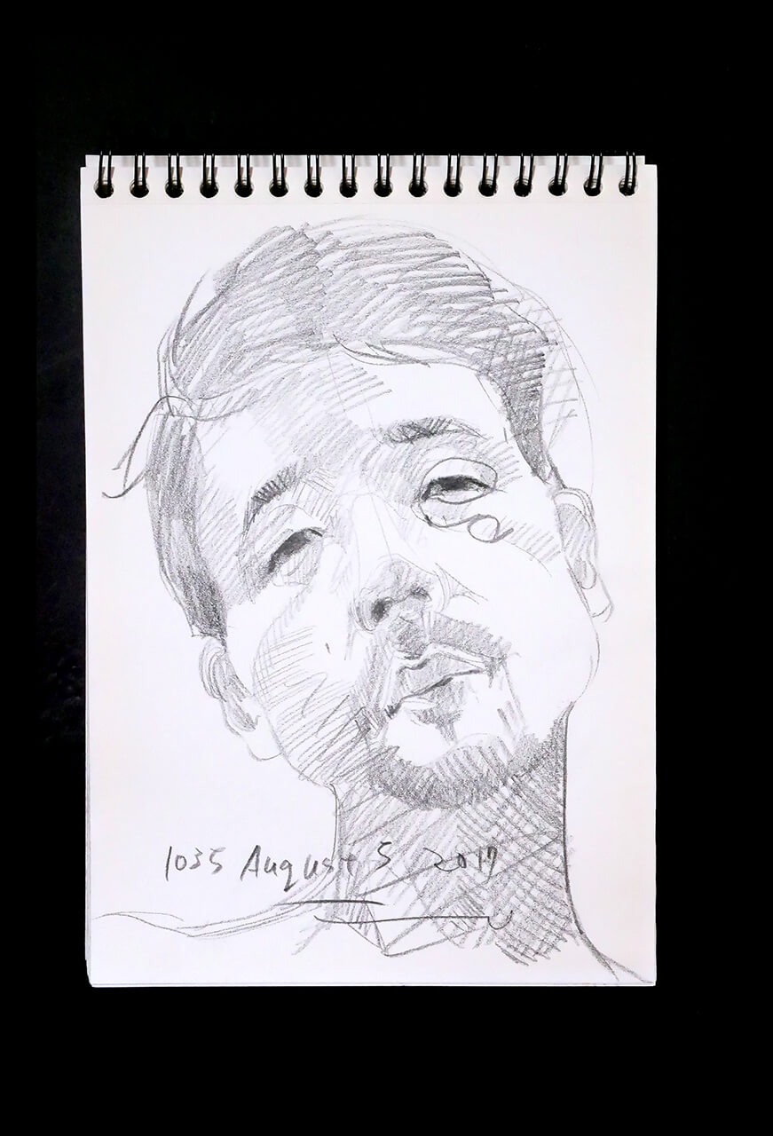 Contemporary artist SHINTAKU Tomoni's 2017/8/5 Self-portrait or pencil drawing