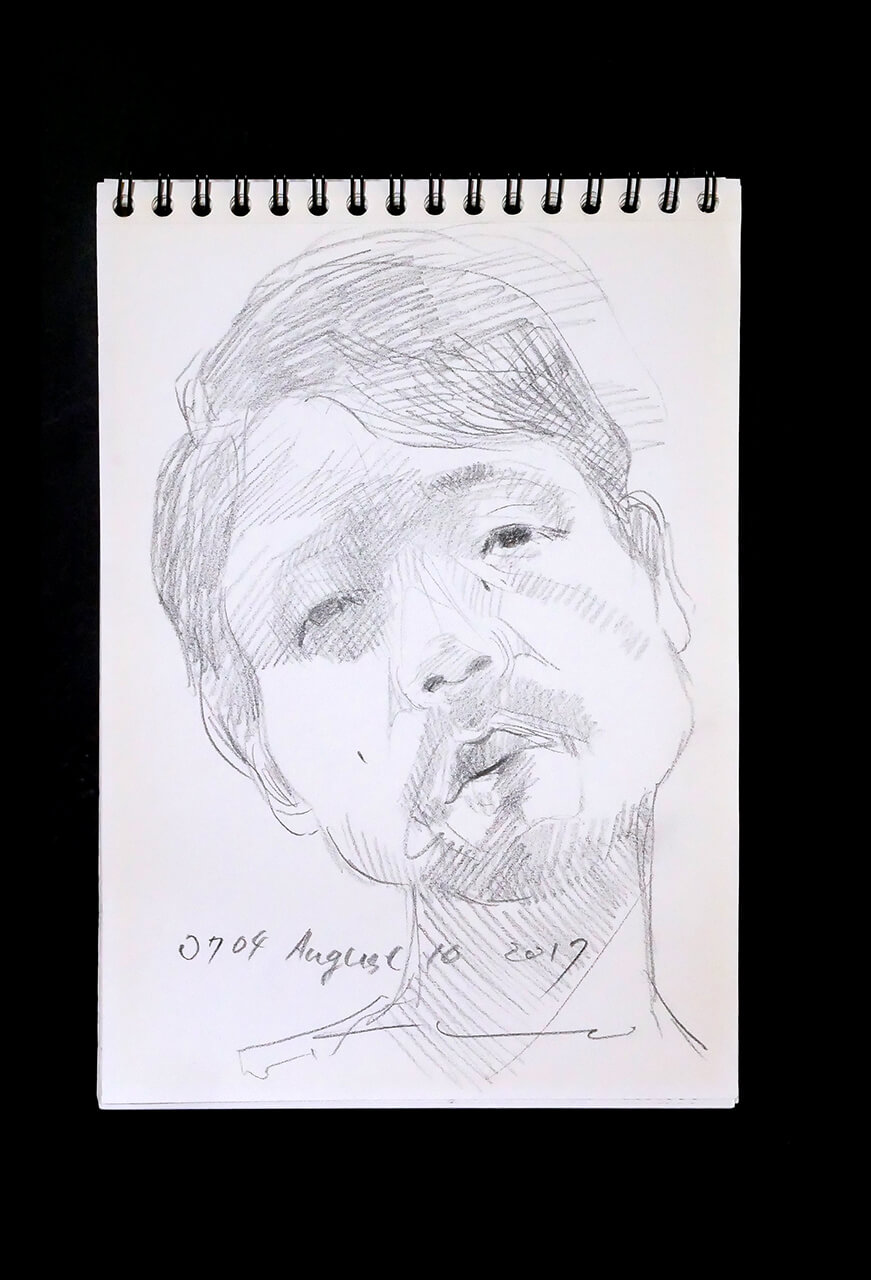 Contemporary artist SHINTAKU Tomoni's 2017/8/10 Self-portrait or pencil drawing