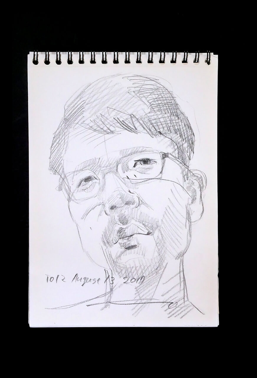 Contemporary artist SHINTAKU Tomoni's 2017/8/13 Self-portrait or pencil drawing