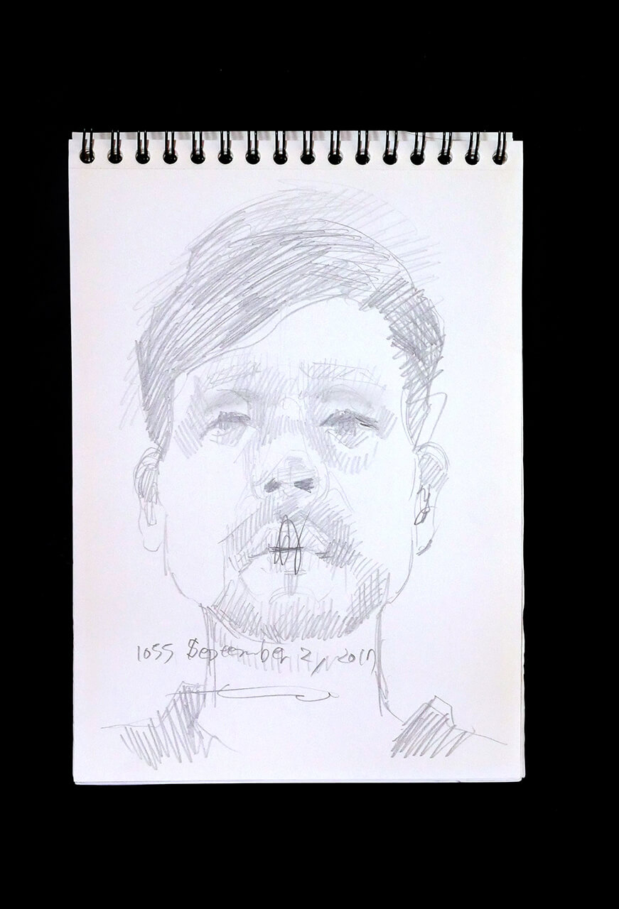 Contemporary artist SHINTAKU Tomoni's 2017/9/2 Self-portrait or pencil drawing