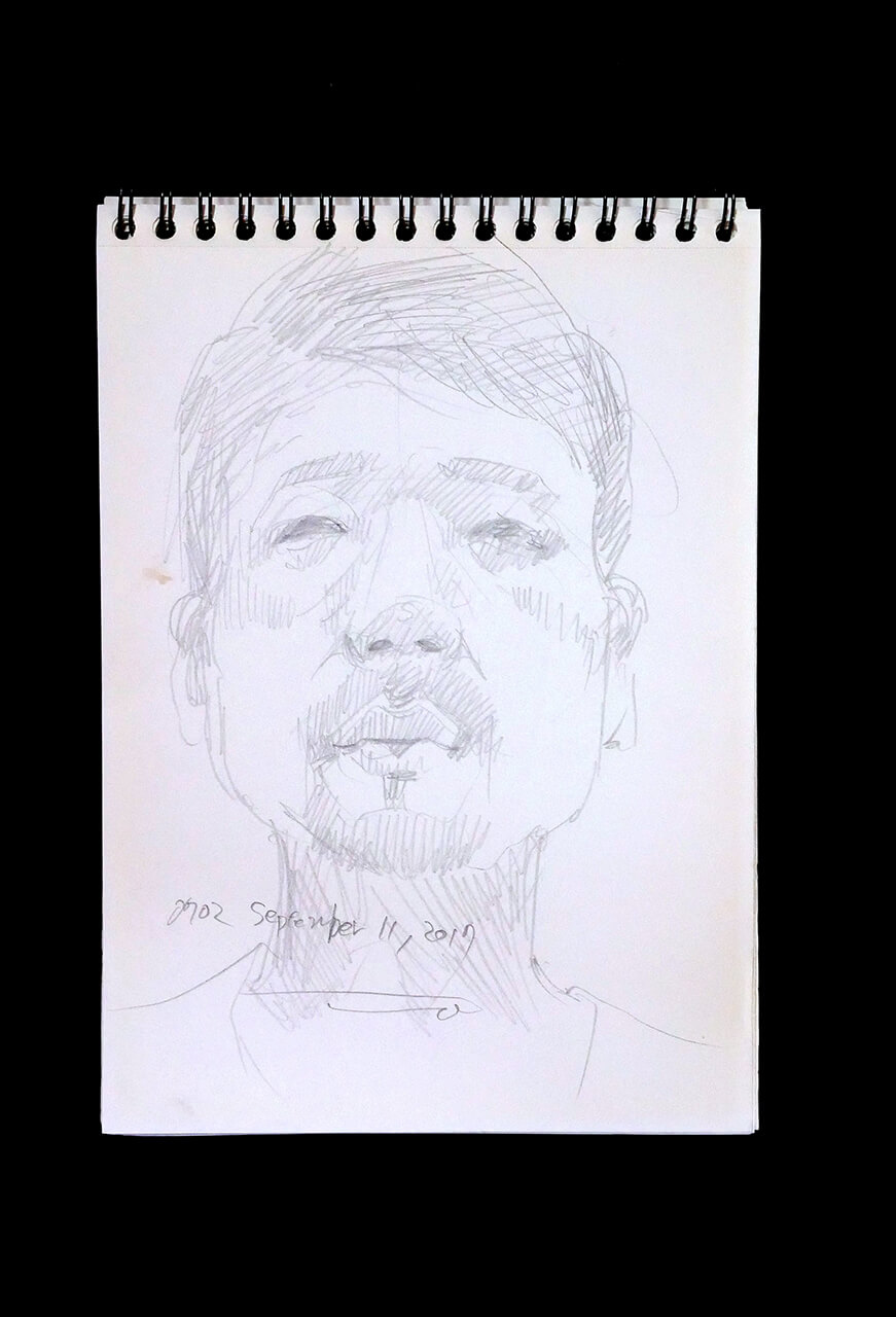 Contemporary artist SHINTAKU Tomoni's 2017/9/11 Self-portrait or pencil drawing