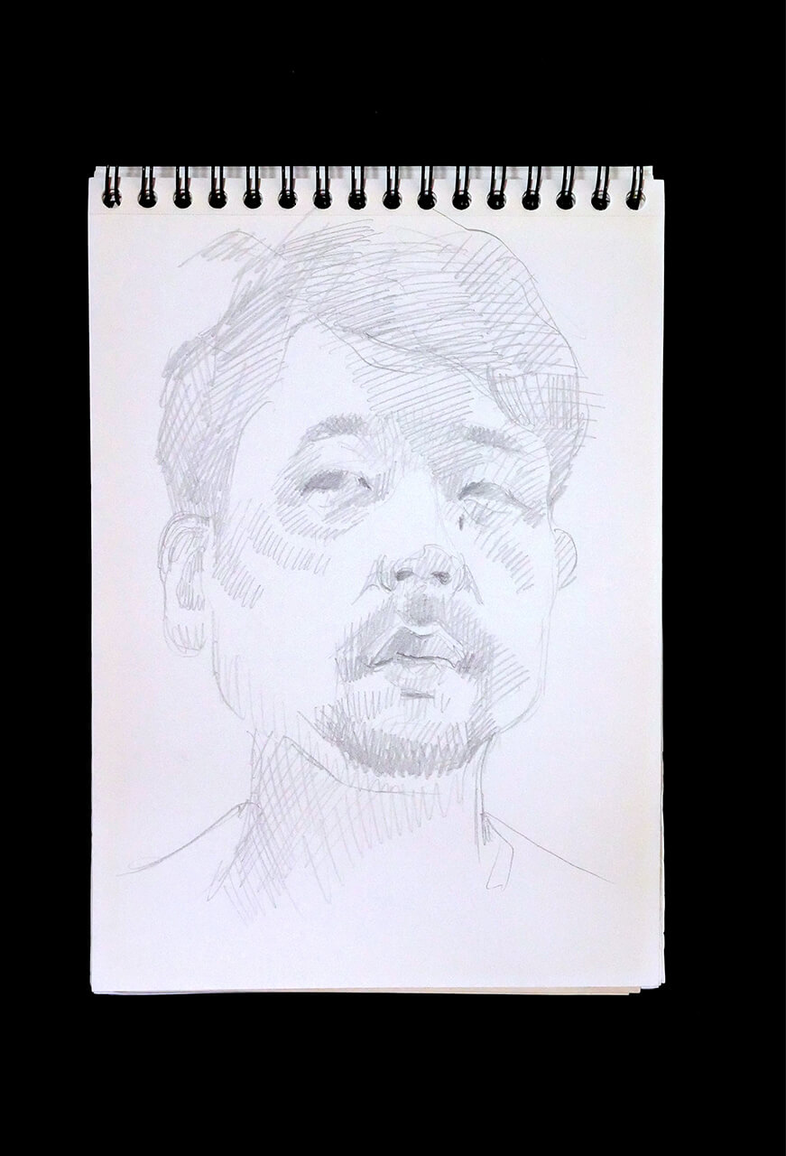Contemporary artist SHINTAKU Tomoni's 2017/9/26 Self-portrait or pencil drawing
