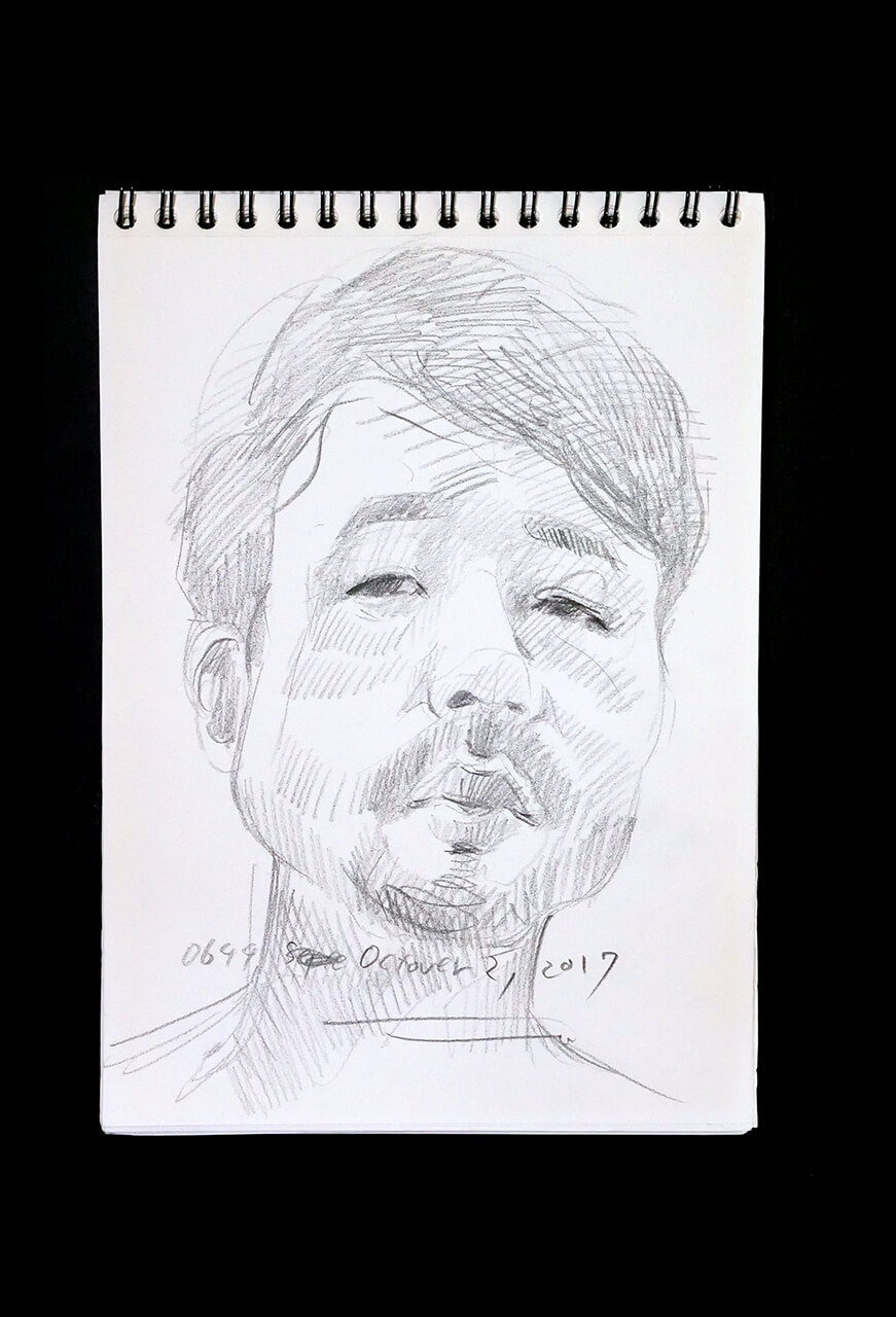 Contemporary artist SHINTAKU Tomoni's 2017/10/2 Self-portrait or pencil drawing