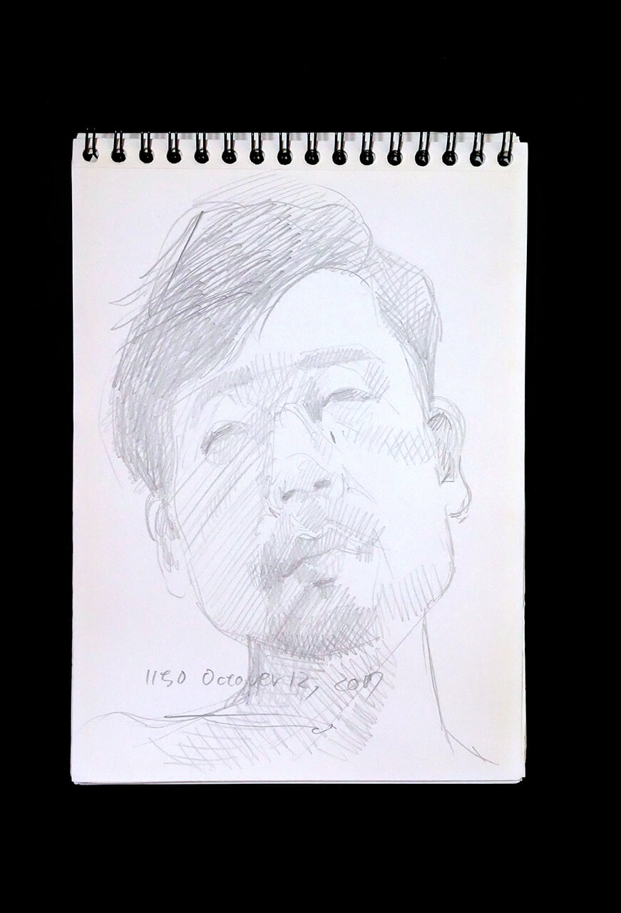 Contemporary artist SHINTAKU Tomoni's 2017/10/12 Self-portrait or pencil drawing