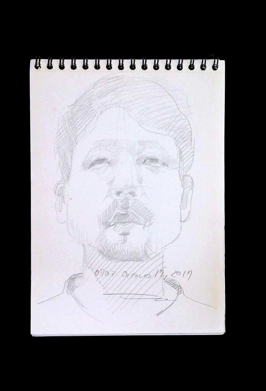Contemporary artist SHINTAKU Tomoni's 2017/10/17 Self-portrait or pencil drawing