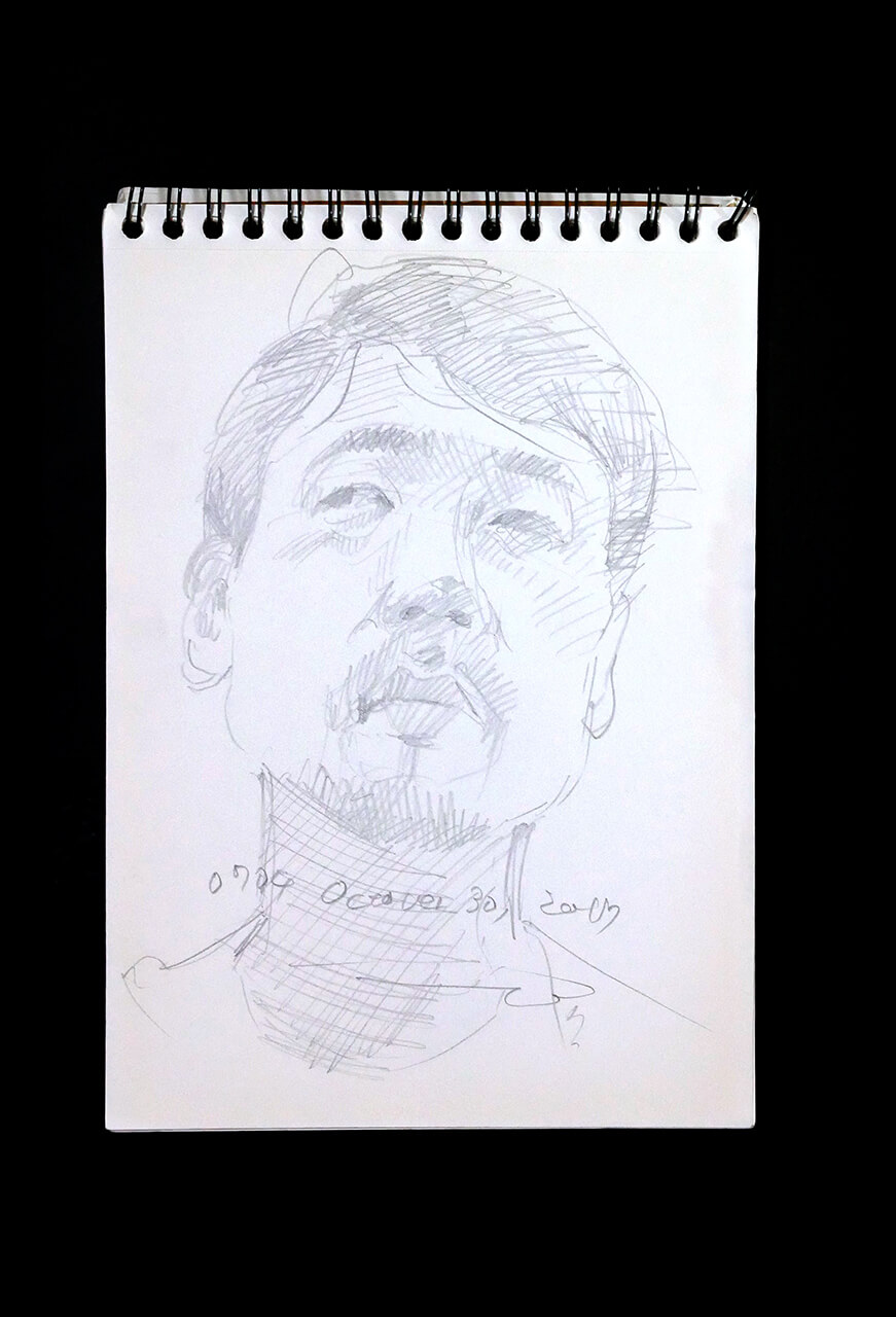 Contemporary artist SHINTAKU Tomoni's 2017/10/30 Self-portrait or pencil drawing