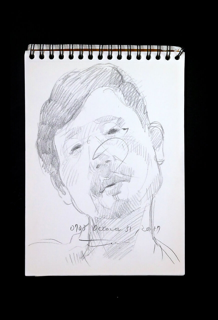 Contemporary artist SHINTAKU Tomoni's 2017/10/31 Self-portrait or pencil drawing