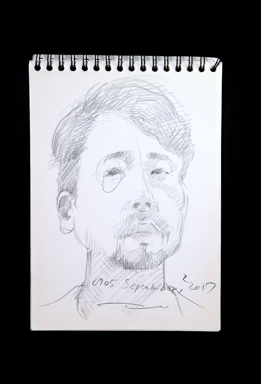 Contemporary artist SHINTAKU Tomoni's 2017/11/2 Self-portrait or pencil drawing
