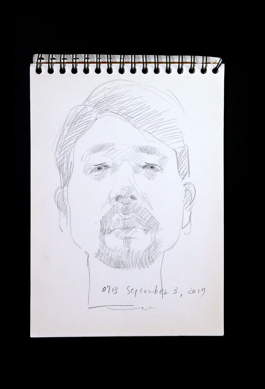 Contemporary artist SHINTAKU Tomoni's 2017/11/3 Self-portrait or pencil drawing