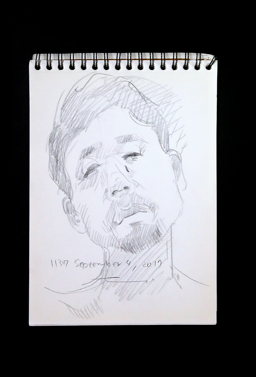 Contemporary artist SHINTAKU Tomoni's 2017/11/4 Self-portrait or pencil drawing