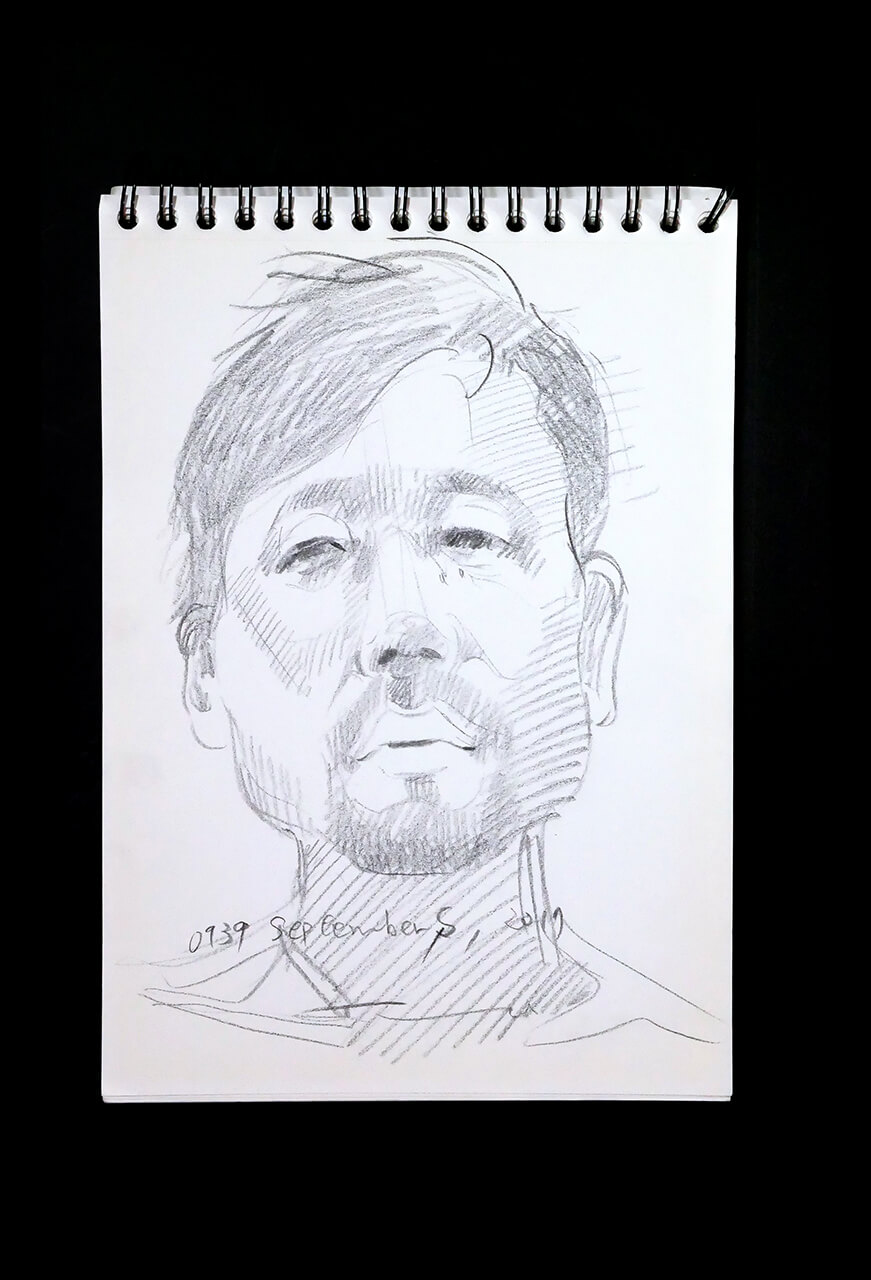 Contemporary artist SHINTAKU Tomoni's 2017/11/5 Self-portrait or pencil drawing