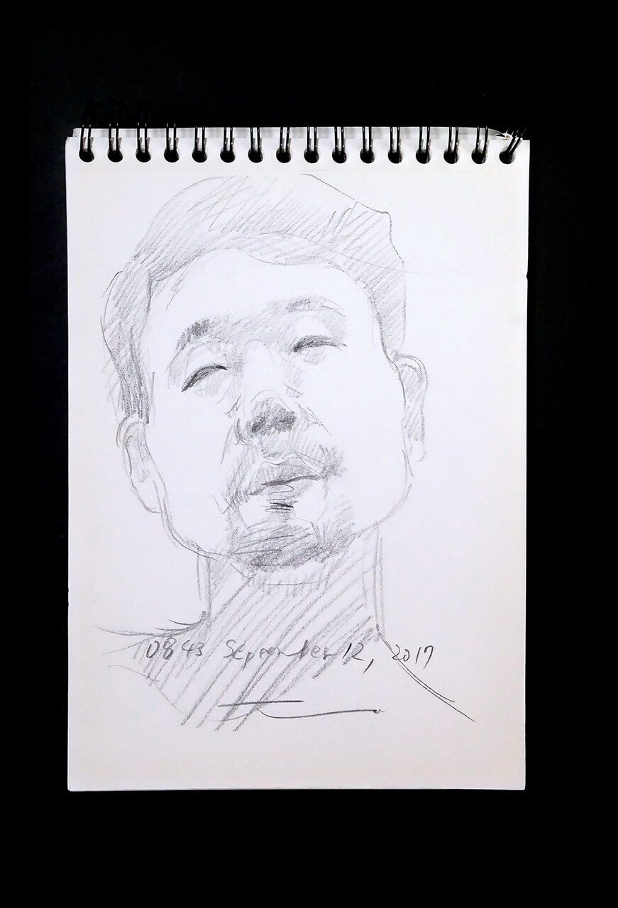 Contemporary artist SHINTAKU Tomoni's 2017/11/12 Self-portrait or pencil drawing