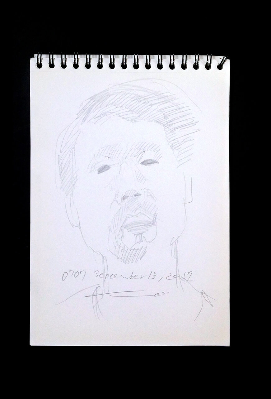 Contemporary artist SHINTAKU Tomoni's 2017/11/13 Self-portrait or pencil drawing